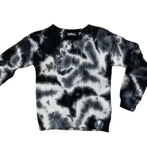 Freshman 1996 Pullover Sweater Size Large 12/14 Black-White Tie Dye NWT Cotton